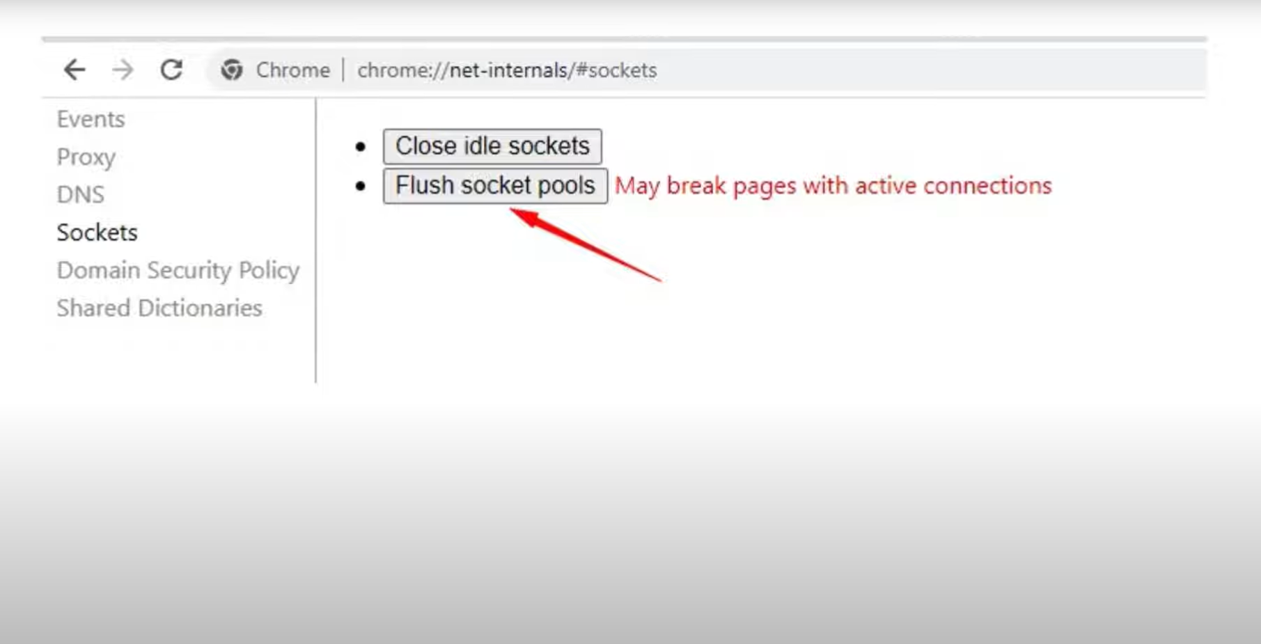 chrome net internals dNS